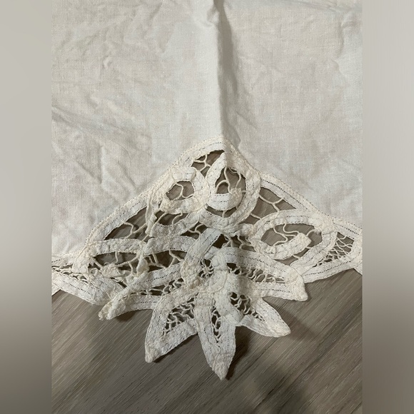 100% Cotton 16x60 European Balance Set (2) Off White Intricate Design Vintage - Picture 5 of 7